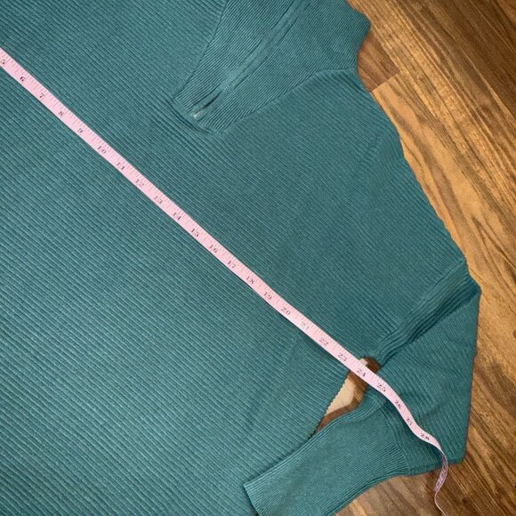 Anrabess Teal Quarter-Zip Ribbed Sweater | Women’s Medium | Oversized Collared P - Picture 6 of 8